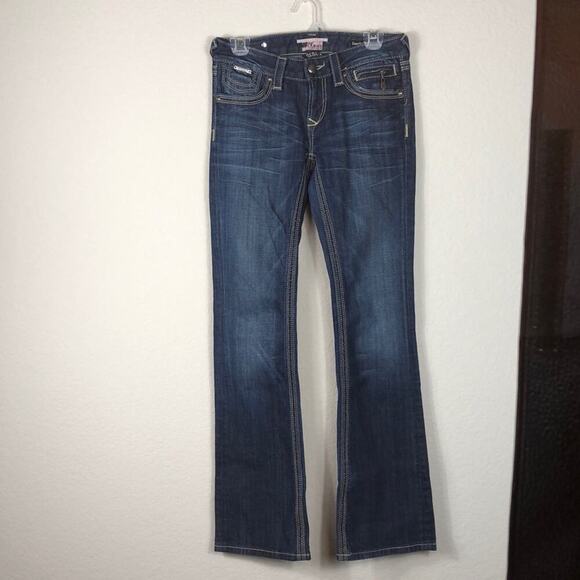 Express Rerock bootcut western rodeo rocker ranch jaripeo contrasting stitching - Picture 2 of 5